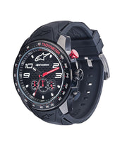 ALPINESTARS TECH CHRONO WATCH BLACK PVD STAINLESS STEEL CASE WITH INTEGRATED PREMIUM SILICONE STRAP