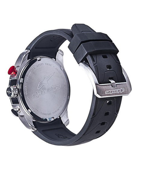 ALPINESTARS TECH CHRONO WATCH SATINED STAINLESS STEEL CASE WITH INTEGRATED PREMIUM SILICONE STRAP