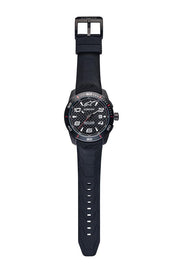 ALPINESTARS TECH WATCH 3 HANDS BLACK PVD STAINLESS STEEL CASE WITH CARBON FIBER DIAL AND PREMIUM INTEGRATED SILICONE STRAP