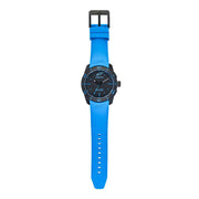 ALPINESTARS TECH WATCH 3 HANDS BLACK STAINLESS STEEEL CASE -  BLUE ACCENT WITH INTEGRATED SILICONE STRAP