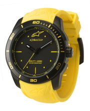 ALPINESTARS TECH WATCH 3 HANDS BLACK STAINLESS STEEEL CASE - YELLOW ACCENT WITH INTEGRATED SILICONE STRAP
