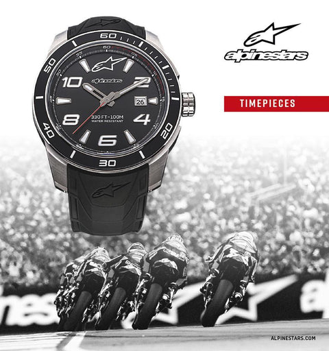 ALPINESTARS TECH CHRONO WATCH SATINED STAINLESS STEEL CASE WITH INTEGRATED PREMIUM SILICONE STRAP